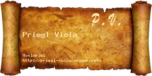 Priegl Viola névjegykártya